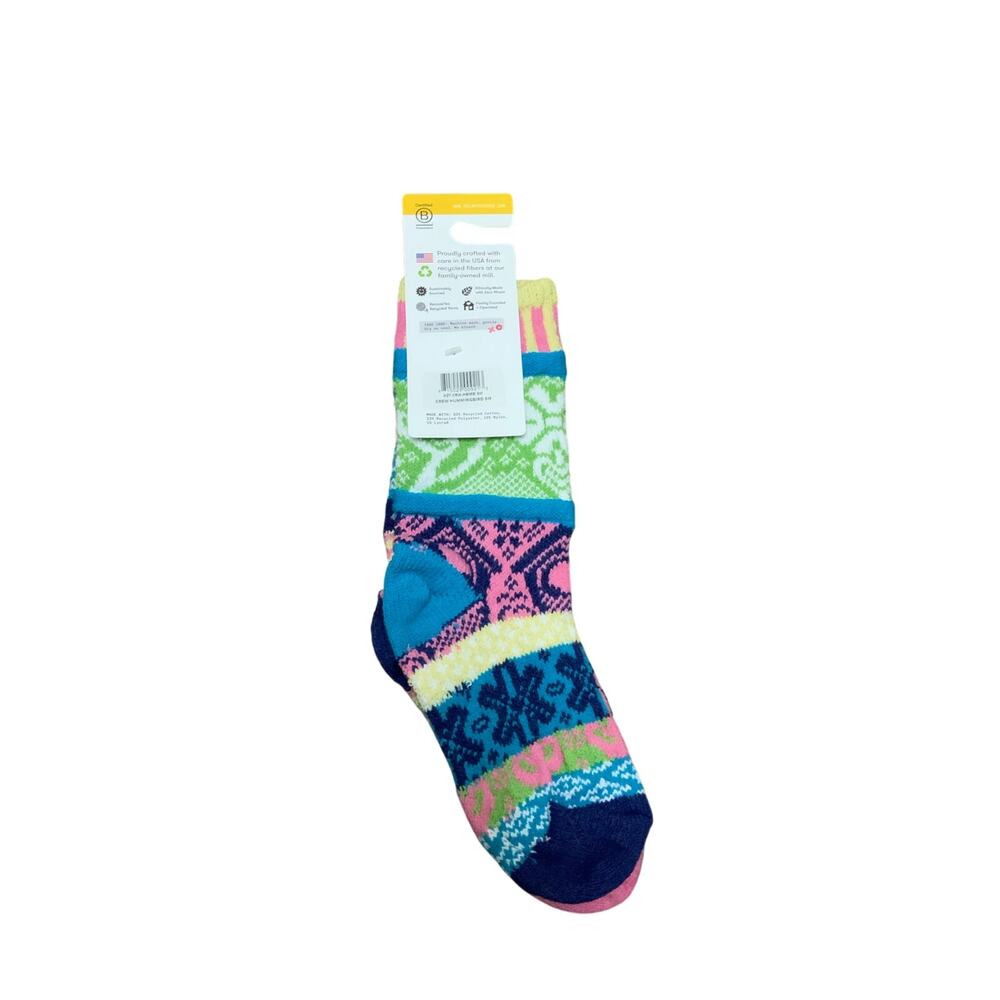 Solmate Socks Small Crew Multicolor Mismatched Eco Knit USA Made NWT - Picture 2 of 4